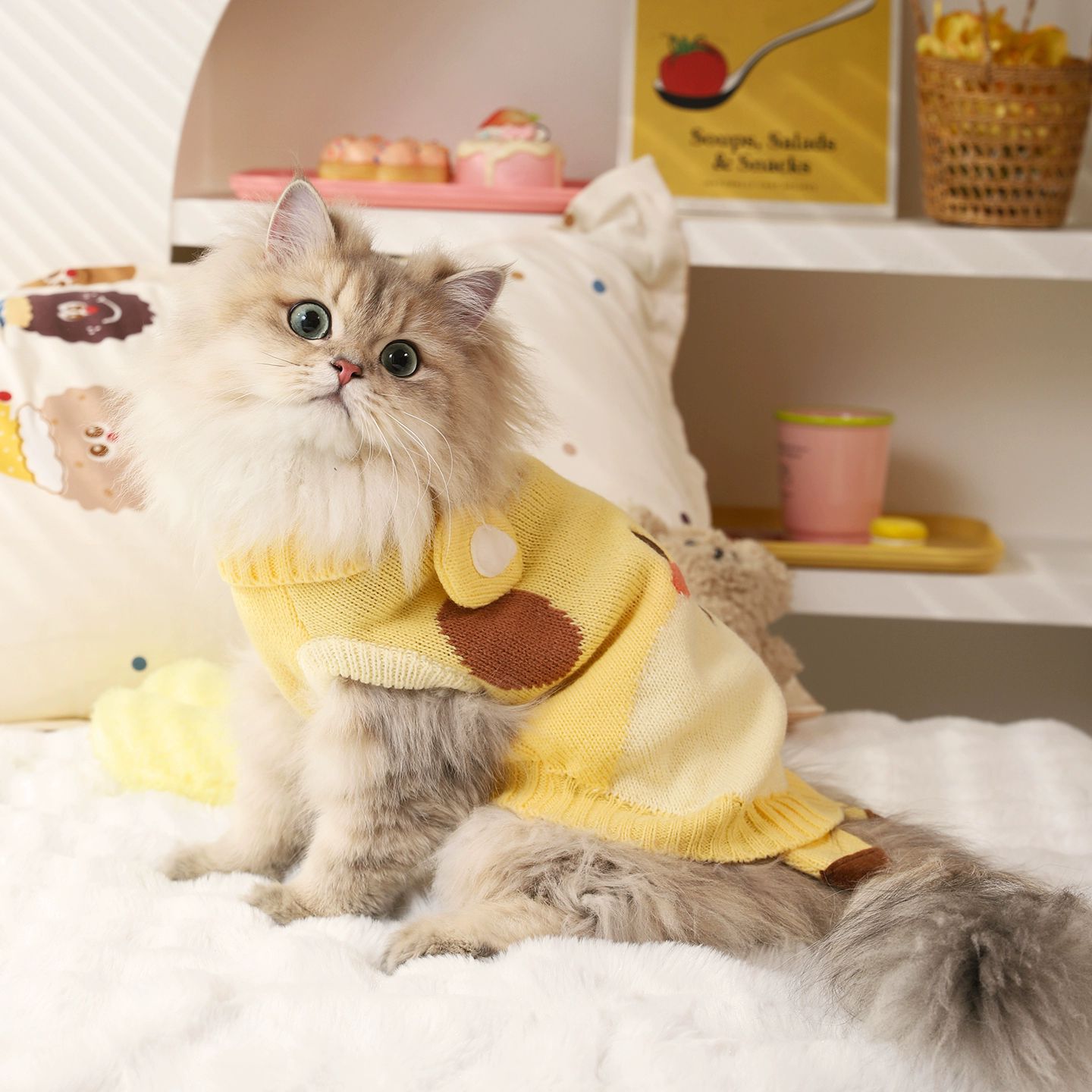 Ropa de invierno para gatos, ropa de invierno para gatos, muñecas de invierno para gatos, mascotas, perros, suéter de invierno caliente y grueso