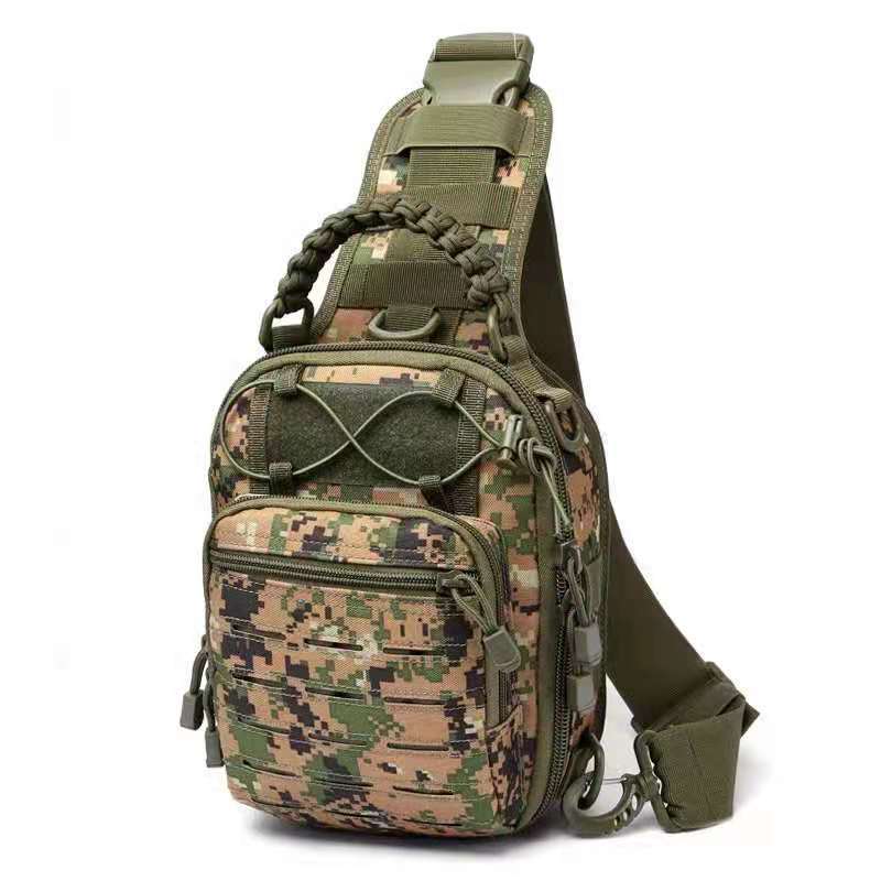 Bolso de pecho para hombre, camuflaje militar, material de tela Oxford resistente a desgarros, bolso táctico cruzado para ciclismo, estilo táctico duradero