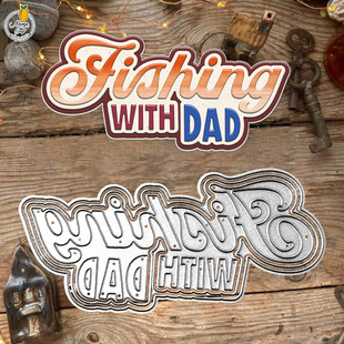 Handbook Card Decoration Father's Day Letters Handmade Paper Art Carbon Steel Knife Mold Silicone Seal Embossing Knife Mold Cross-Border Delivery