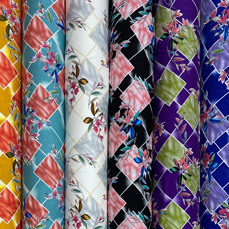 Impresión abstracta de alta calidad de tela de viscose de rayon poplin charlis para ropa