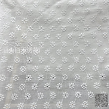 全棉镂空绣花蕾丝面料纯白满幅牛奶丝绣花布料童装服装连衣裙面料