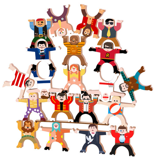 Doll balance building blocks Hercules stack high children's educational interactive building blocks toy character Jenga