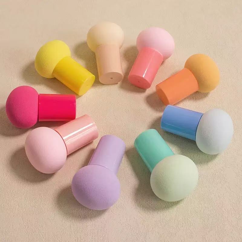 Colorful small mushroom-shaped air cushion puff, soft beauty sponge, gourd-shaped dry and wet powder puff, makeup sponge, beauty sponge