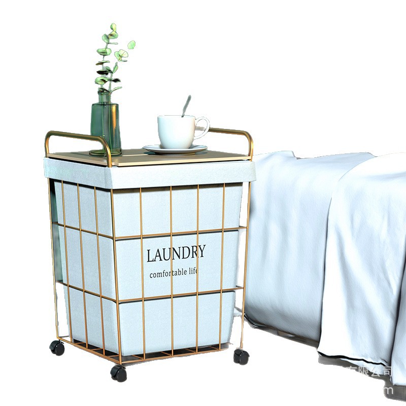 Directo de fábrica ropa sucia canasta de almacenamiento canasta de ropa sucia canasta de ropa de hierro tela de lino de algodón cubo de almacenamiento canasta de ropa sucia