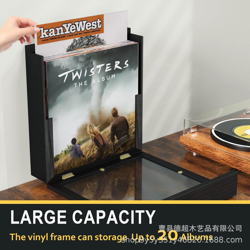 Wooden Vinyl Record Storage Box Wall Hanging Album Display Box Cd Record Collection Frame Acrylic Record Photo Frame