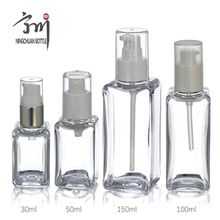 方形化妆品水乳包装瓶30/50/100/150ml厚底厚壁PET/PETG喷雾方瓶