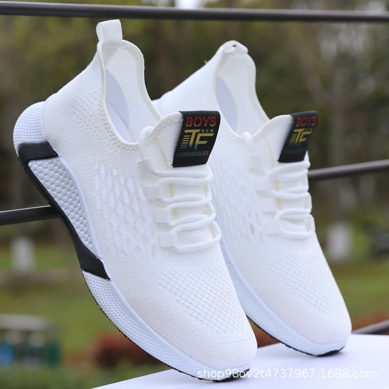 Casual universal summer breathable white white sneakers for students