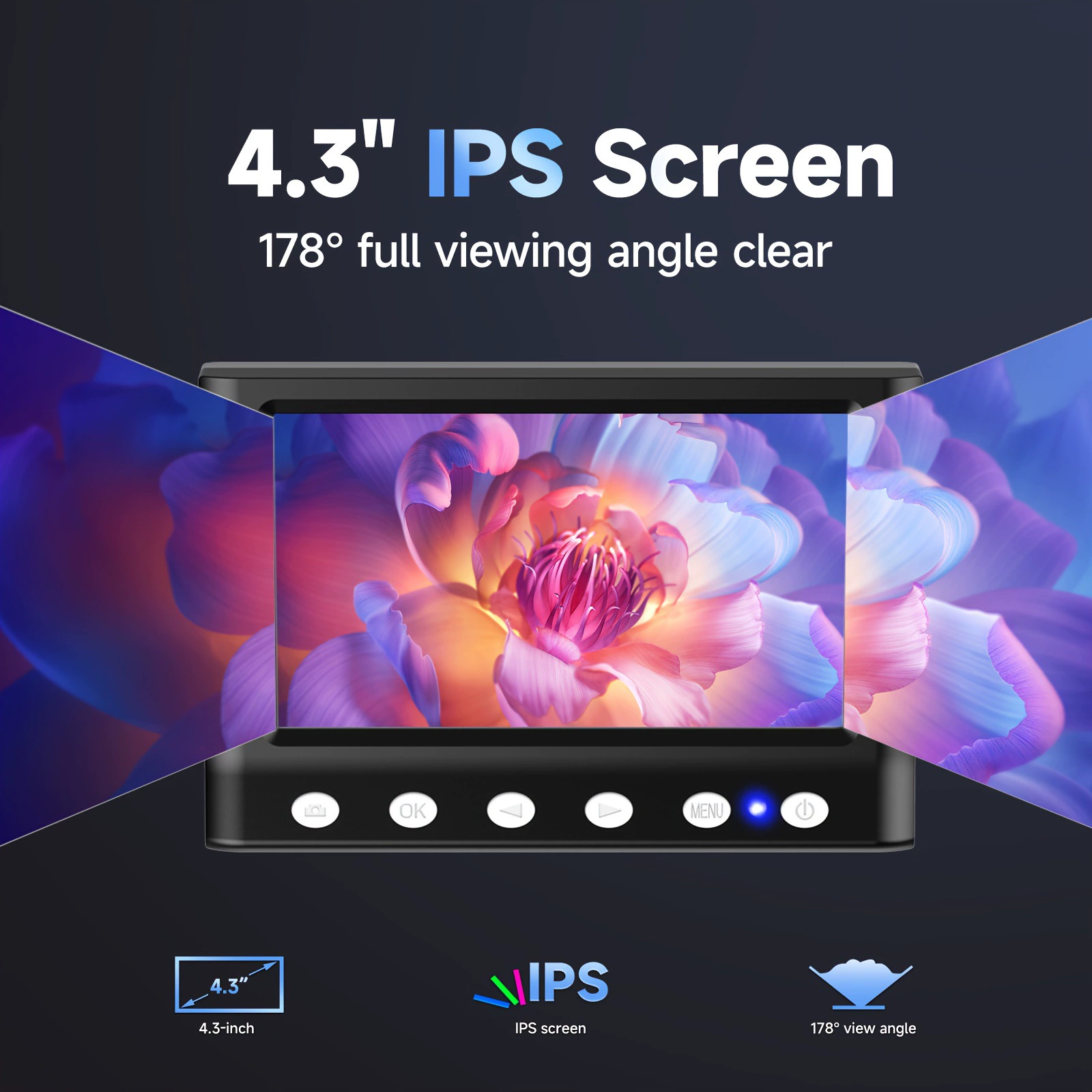 4.3'' цифровой микроскоп 1080P HD, монетный микроскоп с 8 LED
