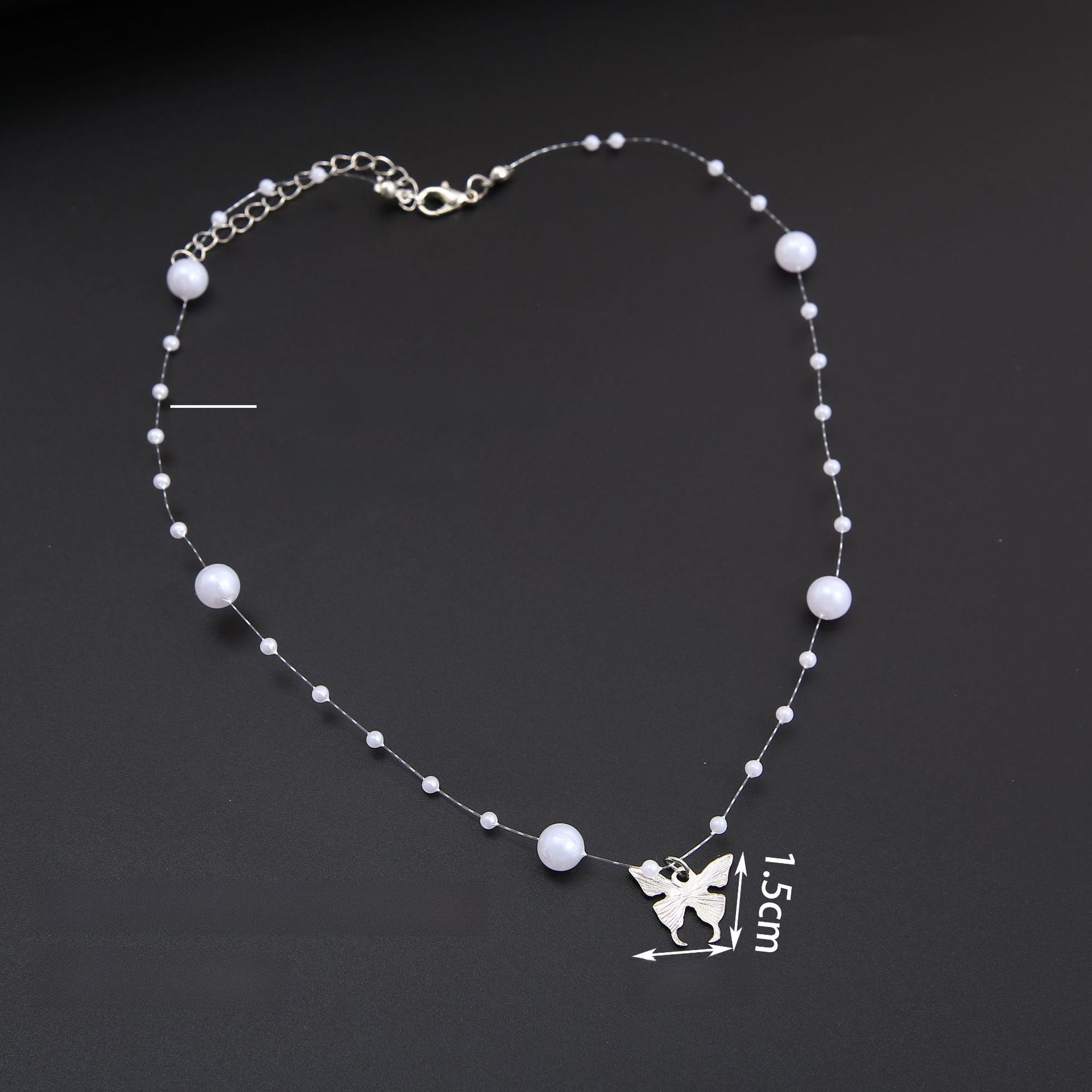 Heiß-verkauf Perle Schmetterling halskette Licht Luxus Nische Design High-grade Schlüsselbein Kette choker halskette_voghion.com