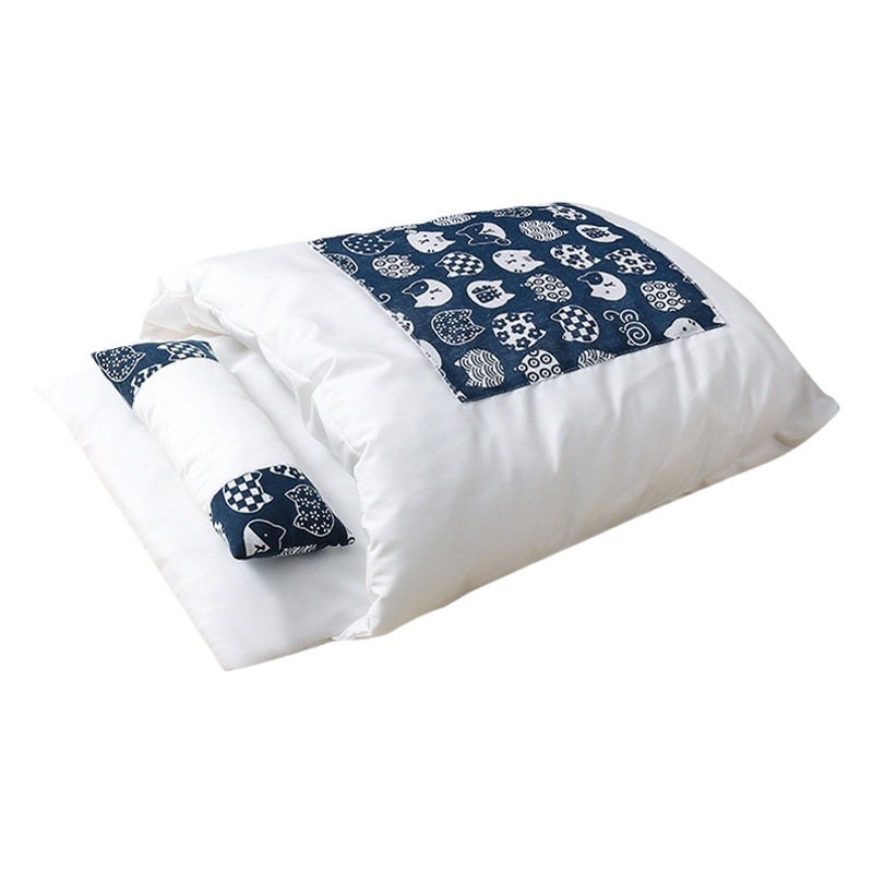 Nuevo estilo japonés gato saco de dormir extraíble y lavable gato semi-cerrado gato nido gato caliente nido invierno gato casa gato cama