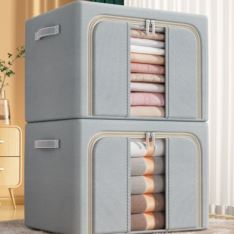 Oxford Cloth Storage Box Foldable Bainware Box Cotton Quilt Tidy Clothes Home Good Things Wardrobe Transparent Storage Storage