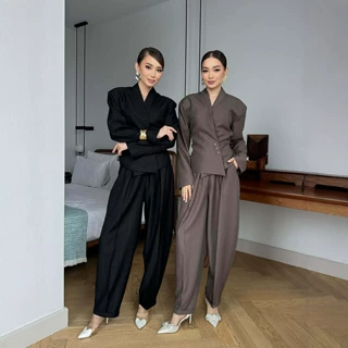 高级感西装套装女2026春季新款阔腿裤时尚休闲两件套欧美跨境穿搭