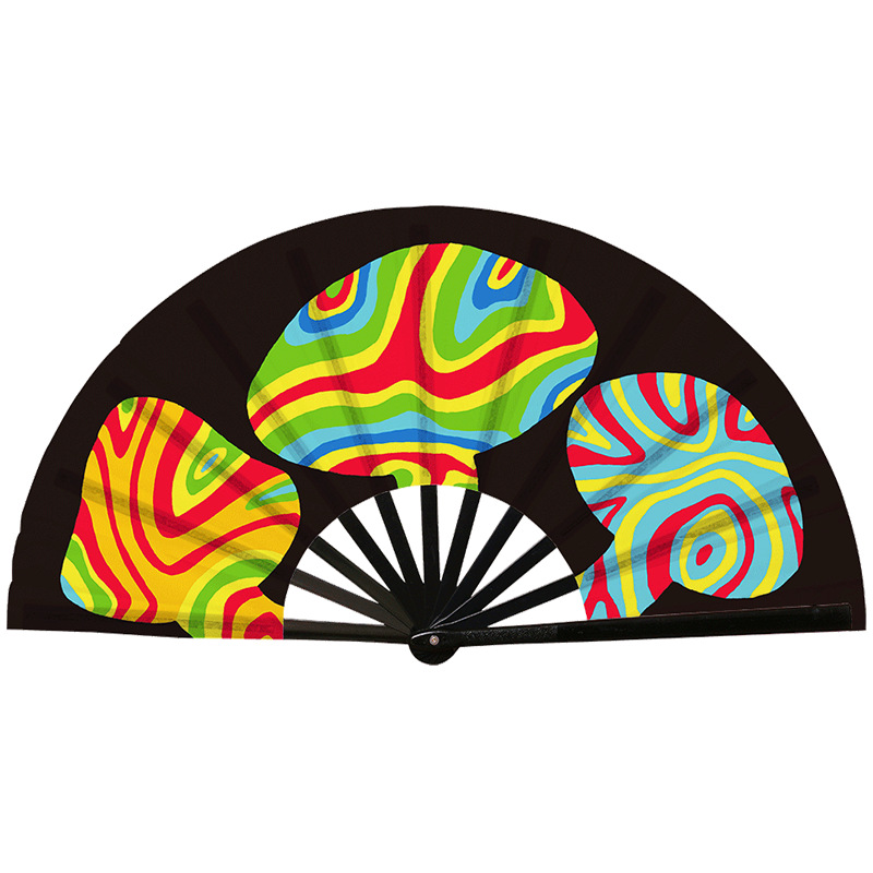 Abanico Plegable de Kung Fu de Plástico, Colorido, para Conciertos y Fiestas