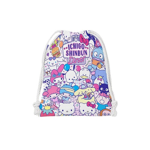 Cartoon family drawstring bag cartoon small cloth bag student miscellaneous storage bag cosmetic bag portable toiletry bag