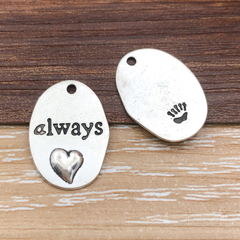 7018-Y-古银锌合金椭圆形always字母18x26-2