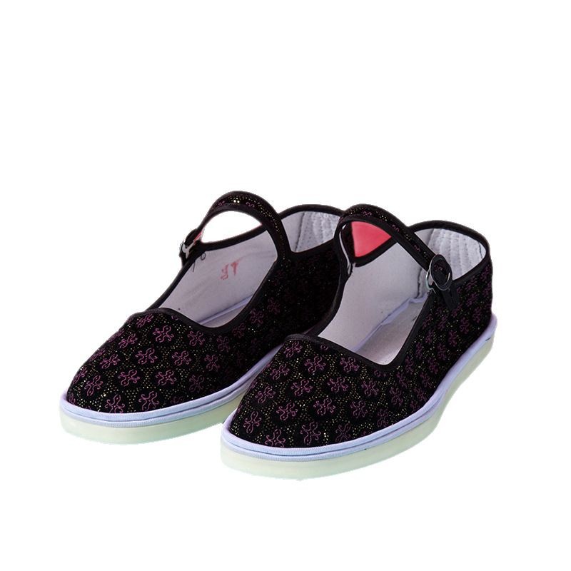 Zapatos de tela viejos de Beijing con suela de tendón en línea, zapatos de tela hechos a mano para mujer, zapatos de tela con suela de tendón, zapatos bordados para mujer, zapatos de madre image 5