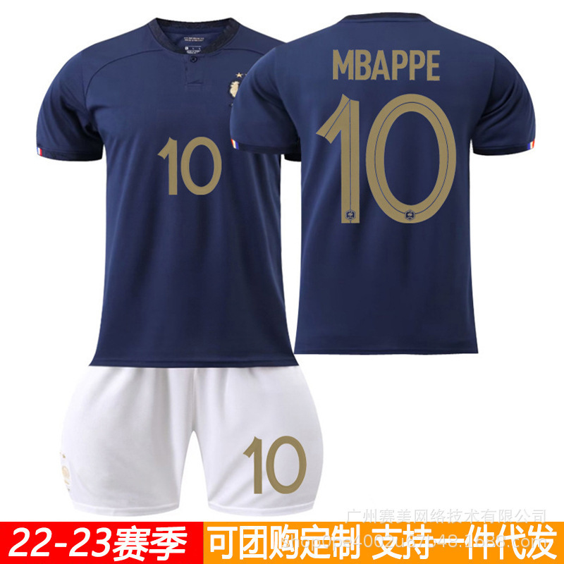 2223 French national team home jersey No. 10 Mbappe Grizman adult football uniform suit men's wholesale 2223 French national team home jersey No. 10 Mbappe Grizman adult football uniform suit men's wholesale