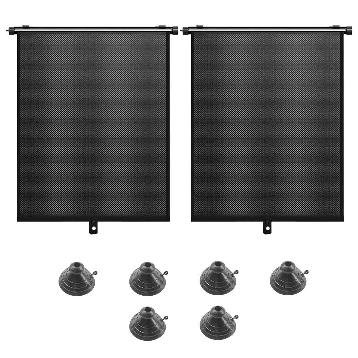 Amazon Cross-Border Best-Selling Factory-Selling Retractable Car Window Sunshade Roll-Up Style Suction Cup Sunshade Car Sunshade