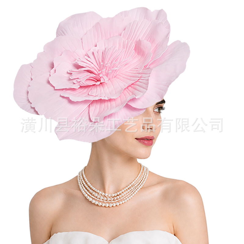 European and American fashion exaggerated floral headwear for photo shoots, hair accessories for the Horse Racing Festival, bridal wedding headpieces, Christmas headwear