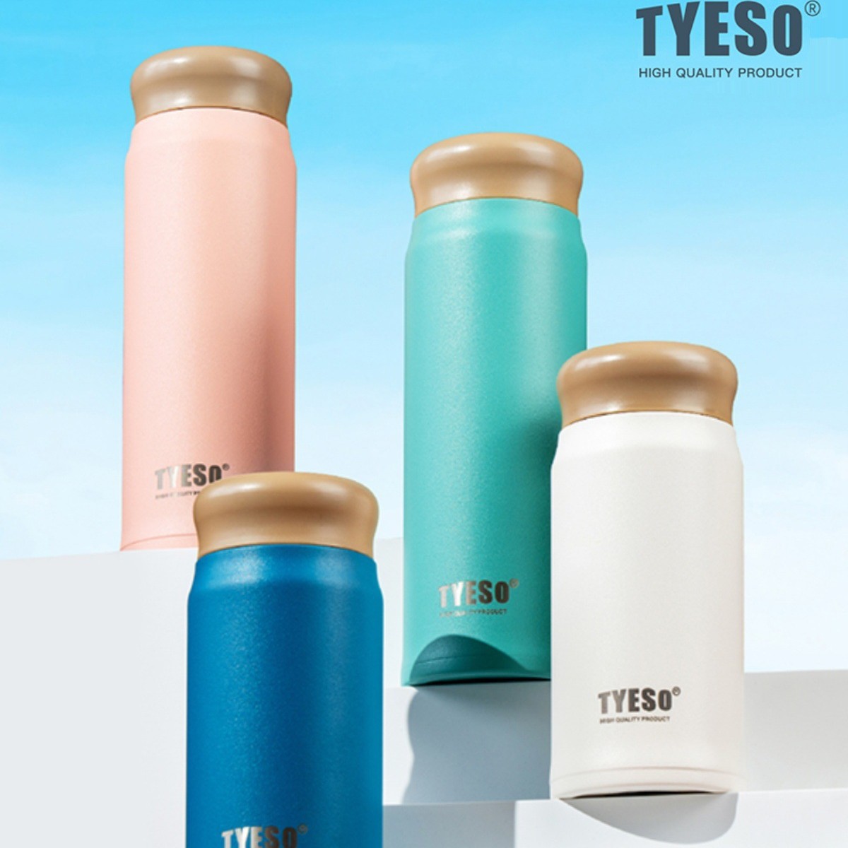 남학생과 여학생을 위한 TYESO Frosted Thermos Cup 스테인레스 스틸 워터 컵 트렌디 ins 대용량 경량 컵 휴대용