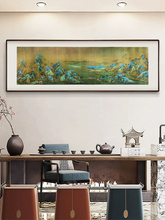 ⊗铜雕画千里江山精雕画手工錾刻办公室茶室装饰画壁画挂画铜板画