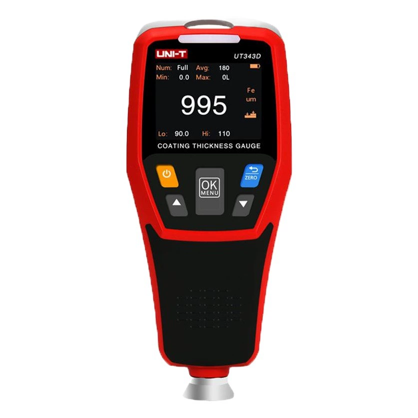 Unide UT343D измеритель толщины покрытия Подержанный детектор поверхности автомобильной краски измеритель толщины краски прибор для измерения толщины лакокрасочной пленки