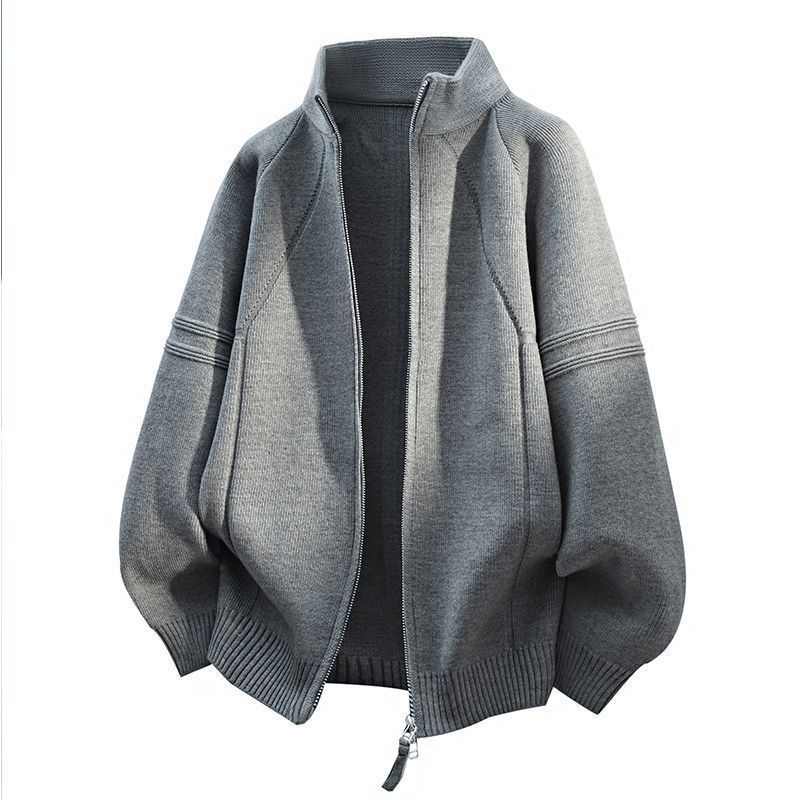 Explosiones transfronterizas de tamaño europeo medio suéter con cremallera hombre camiseta de punto universal otoño invierno viejo viento de negocios de alto nivel fábrica al por mayor