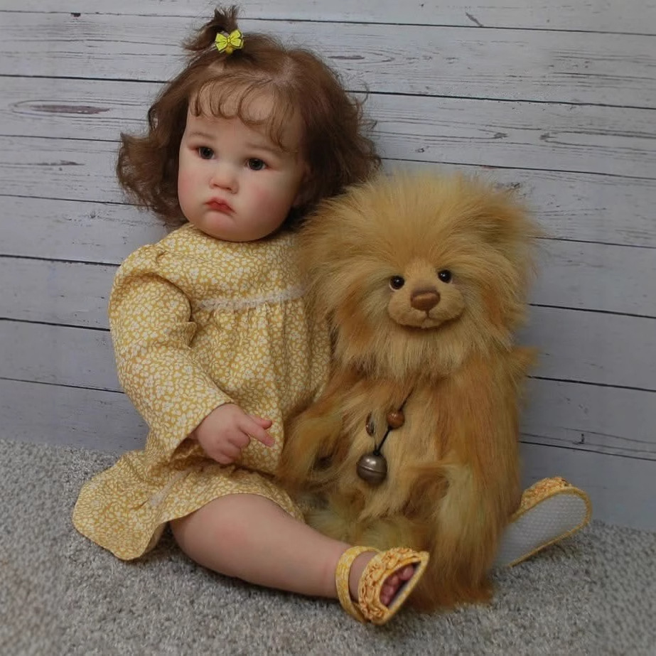 NPK24inch vestido floral amarillo Charlotte simulación niña renacimiento muñeca fuente de comercio electrónico transfronterizo