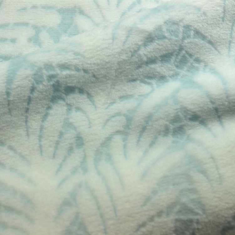 全涤双色双面印花法兰绒芦苇烧花法莱绒烂花法兰绒布服装家纺面料