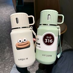 保温カップ大容量男女316ステンレス蓋付き泡茶カップ新型高颜値携帯学生カップ