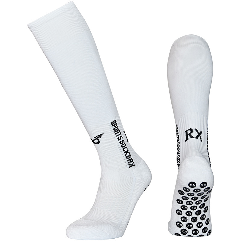 Rx Long Tube Football Socks with Anti-Slip Particles, Training Socks with Towel Bottom, Thickened Professional Sports Socks, Football Socks