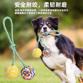 厂家定制彩色球狗狗玩具生物基可降解球耐咬狗玩具互动拉扯解闷球