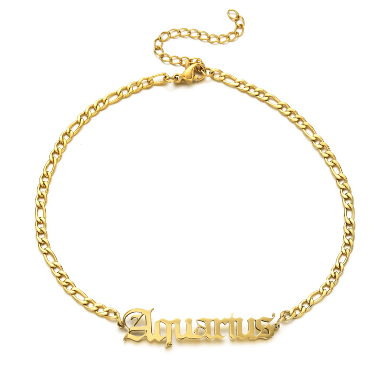 Simple Style Letter Stainless Steel Gold Plated Women's Anklet display picture 5