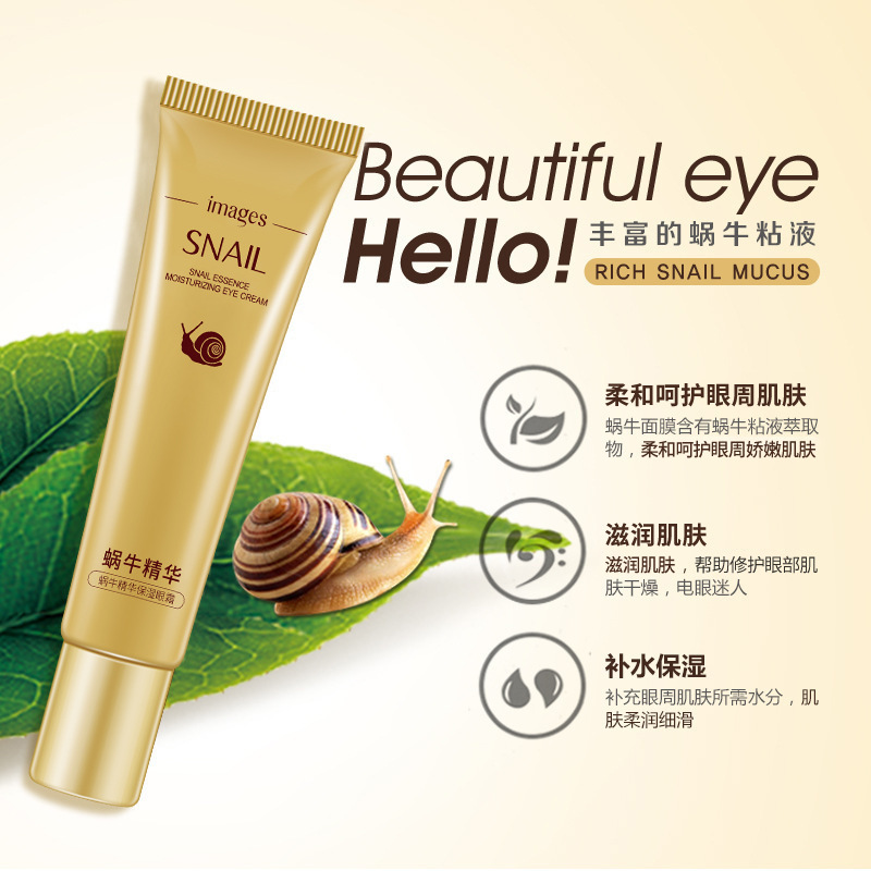 Imagen belleza Caracol esencia hidratante crema de ojos hidratante mejora las ojeras desvanecimiento líneas finas crema de ojos al por mayor