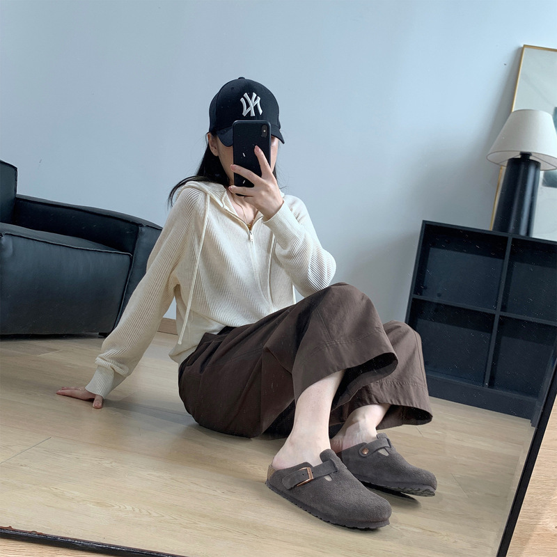 立体双褶宽边九分宽松直筒休闲裤女2025秋冬新款高腰百搭阔腿裤子|undefined