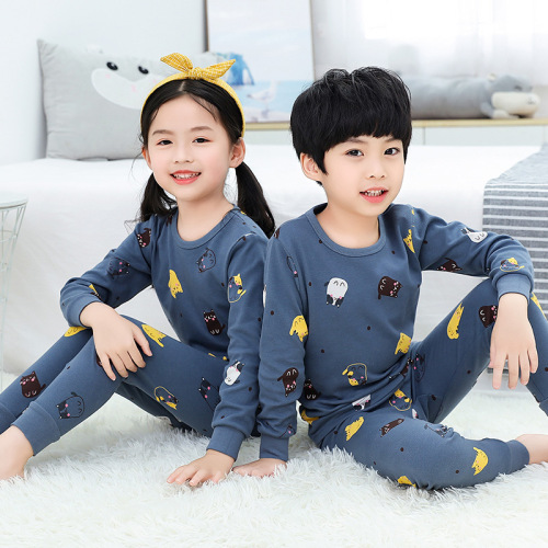 Children's Autumn Set of Trousers and Shorts Pure Cotton New Boys and Girls Baby Children's Home Clothes Autumn Pajamas Spring Underwear