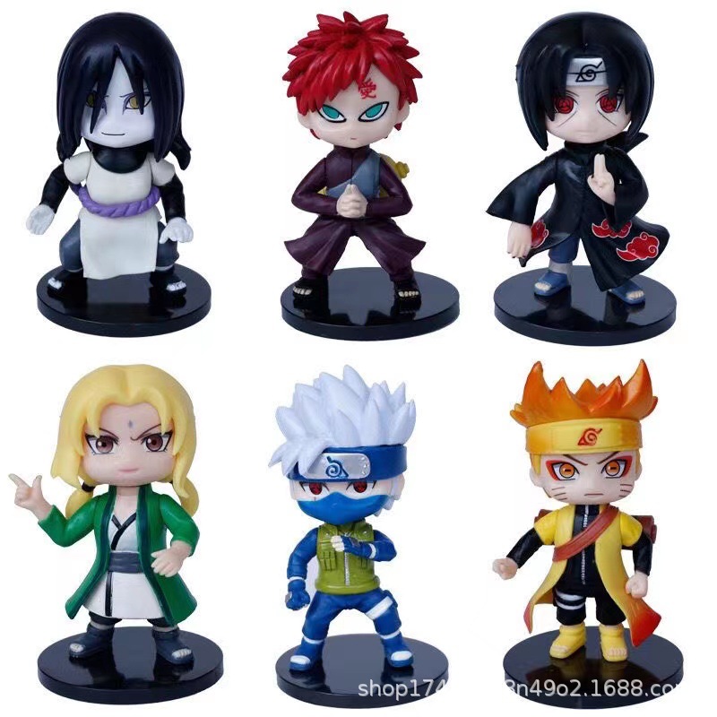 Naruto tay mù hộp trọn bộ búp bê phiên bản Q Naruto Sasuke Kakashi Gaara Madara tổ chức đồ trang trí