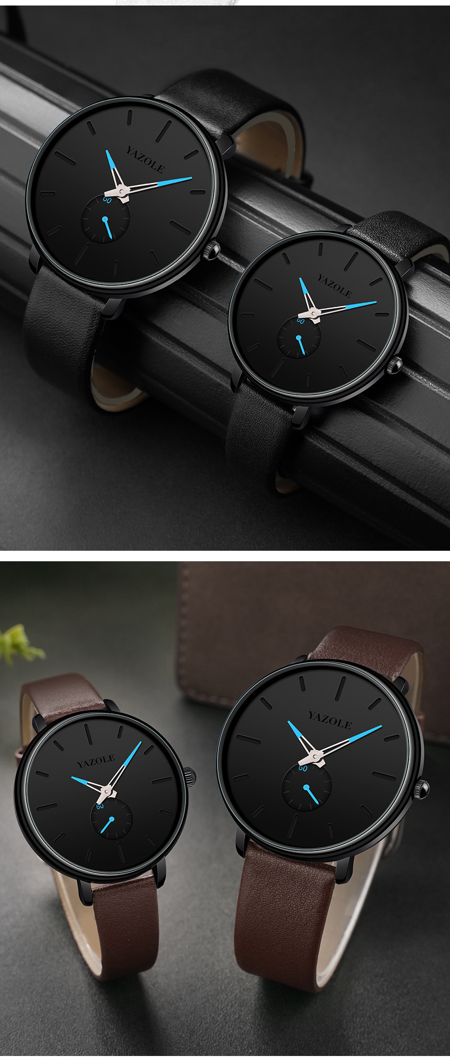 Orologio da polso al quarzo semplice impermeabile e luminoso notturno abbinato per coppie, regali per studenti maschi e femmine_voghion.com