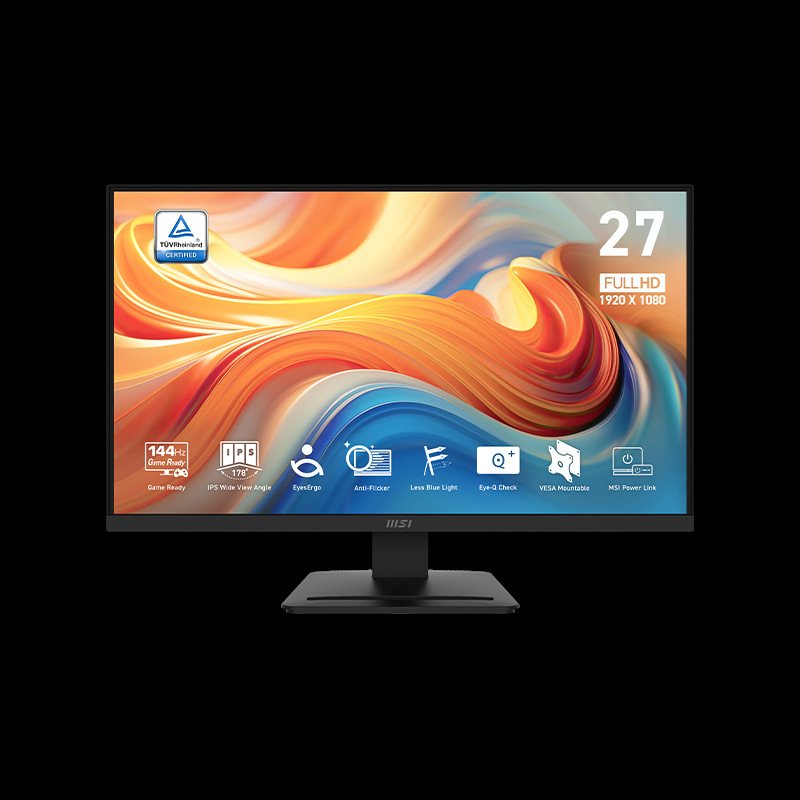 MSI 27英寸144Hz商用高清显示器TUV莱茵认证低蓝光护眼MP273L E14