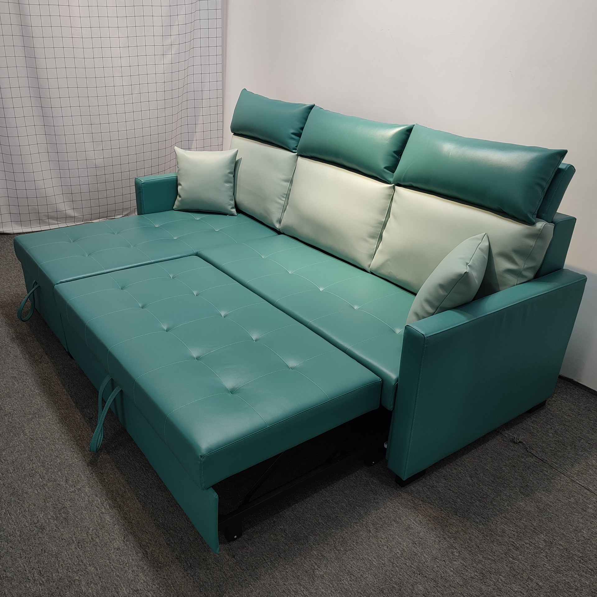 Art de cuero plegable multifuncional doble uso sofá cama dormitorio apartamento pequeño tipo de casa