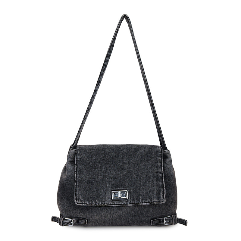 Bolso Tote de mezclilla de gran capacidad literaria y artística para estudiantes de secundaria retro de la universidad y la escuela secundaria
