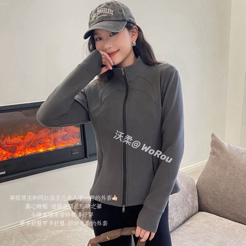 沃柔WR218半冬礼馨三山衣立领外套保暖防风外穿瑜伽显瘦卫衣女士|undefined