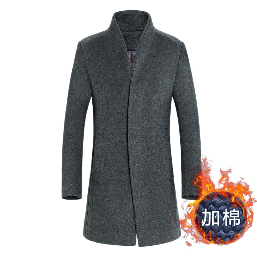 2023 europeo y americano otoño e invierno abrigo de lana de los hombres abrigo de los hombres de estilo coreano slim fit algodón y engrosamiento de lana ropa de hombre