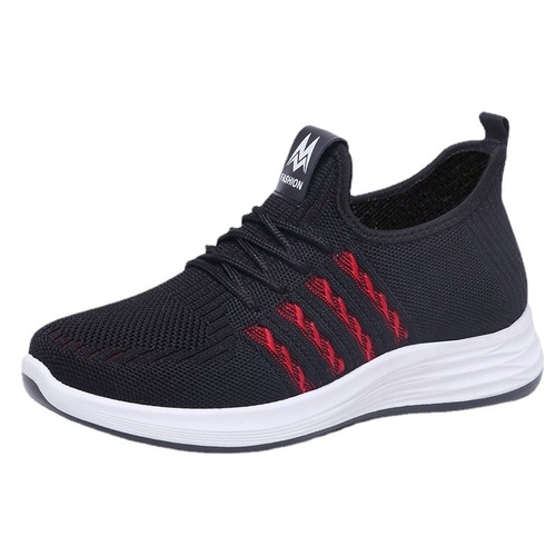 New Summer Trendy Breathable Women's Shoes Comfortable Flywoven Breathable Casual Sports Shoes Lightweight Anti-Slip Mom Shoes