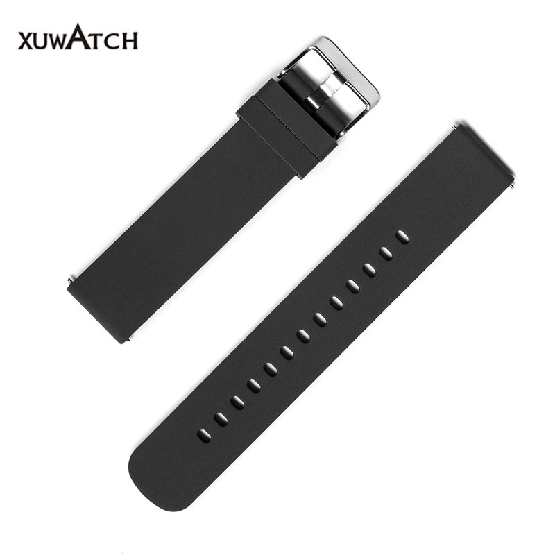 Suitable for smart watch strap 20mm flat mouth Huawei Samsung Xiaomi women's silicone quick release raw ear replacement strap