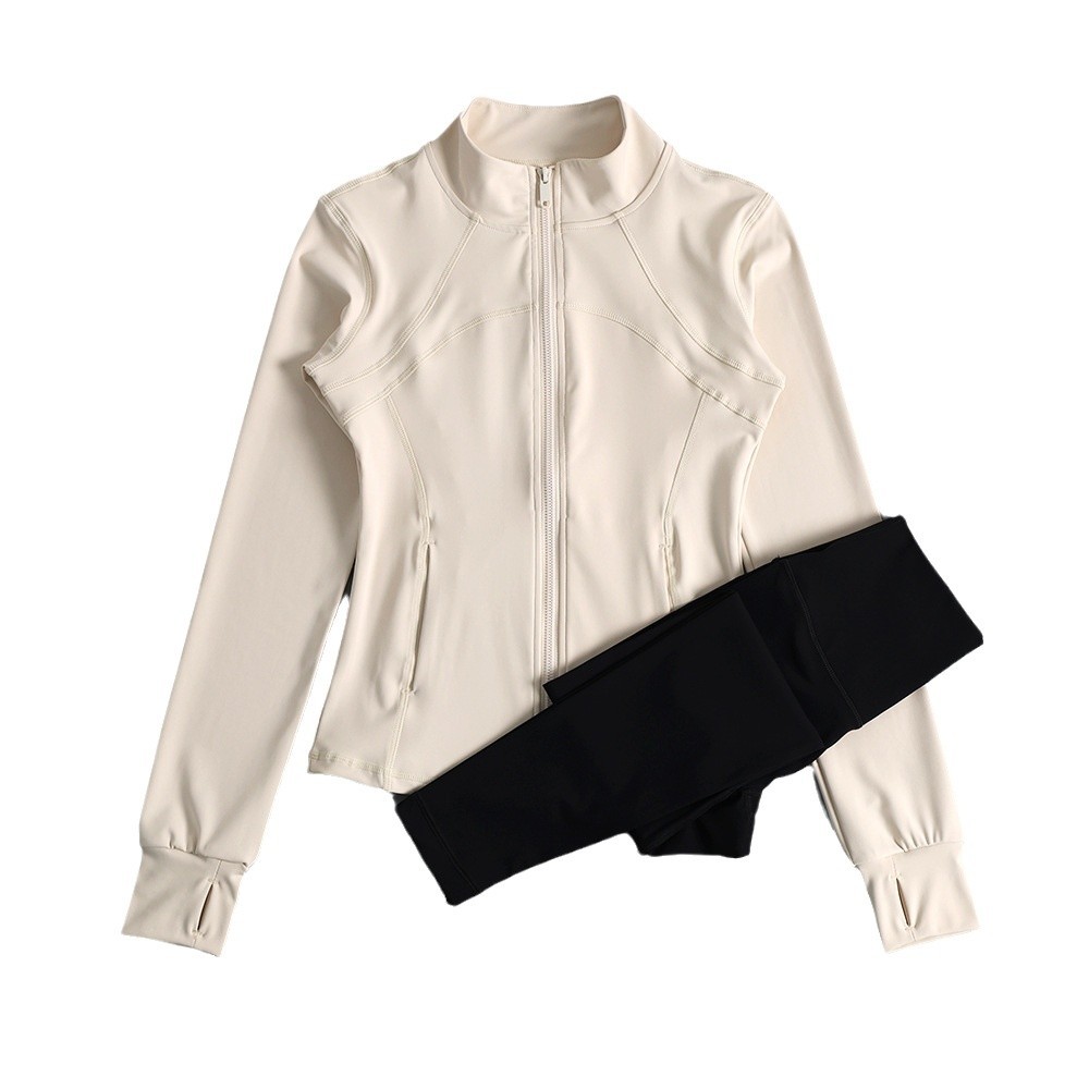 여성 가을 ??겨울용 요가복 새로운 속건성 전문 체육관 아침 조깅 스포츠 재킷 고급 피트니스 의류
