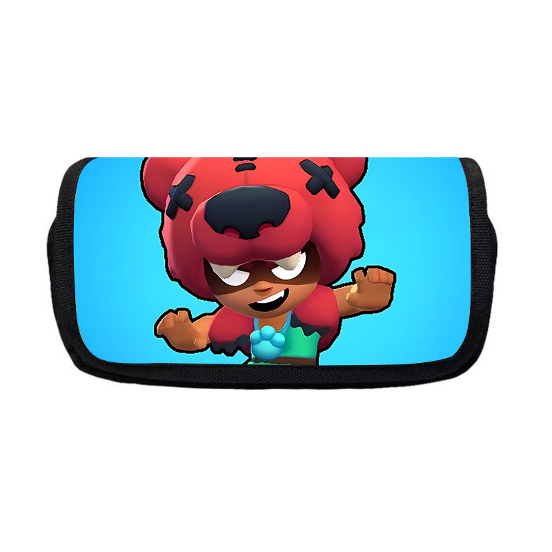 Nuevo salvaje bolsas de lápiz de estudiantes de gran capacidad caja de papelería personaje creativo de niños caja de lápiz doble lote transfronterizo