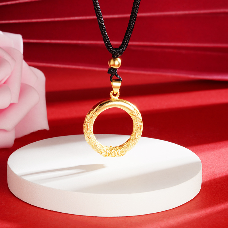 Vietnam arena oro Qiankun anillo collar de joyería de moda retro de las mujeres círculo colgante Xiangyun moda nacional Yiwu suministro de la fábrica