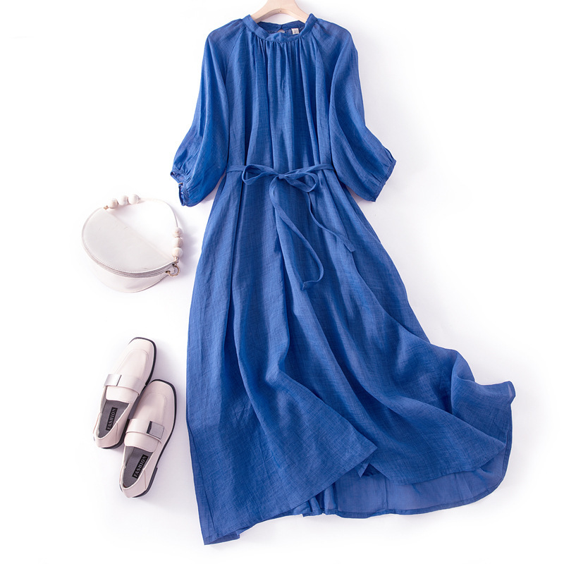 Real Shot of Ramie Dress for Women, Summer Robe, Zen-Inspired Vintage Artistic Tea Dress, Loose-Fitting Holiday Long Dress Real Shot of Ramie Dress for Women, Summer Robe, Zen-Inspired Vintage Artistic Tea Dress, Loose-Fitting Holiday Long Dress