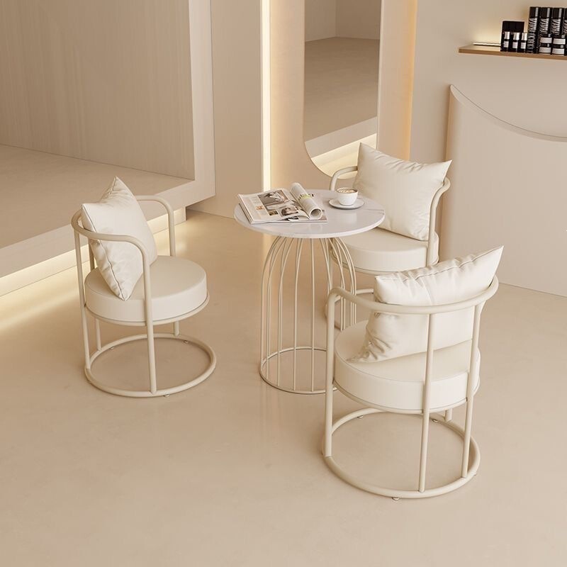 Cream-style balcony table and chair three-piece set, tea table and chair combination for small homes, light luxury creative meeting table and chair for guesthouses Cream-style balcony table and chair three-piece set, tea table and chair combination for small homes, light luxury creative meeting table and chair for guesthouses